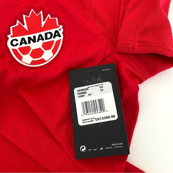 Nike Women's Canada 2019-20 Vaporknit Authentic Red Soccer Jersey XS - Picture 5 of 5